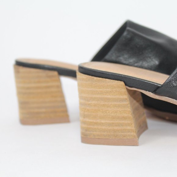 Women Black Wooden Mules - Size 7 - Picture 5 of 8